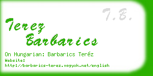 terez barbarics business card